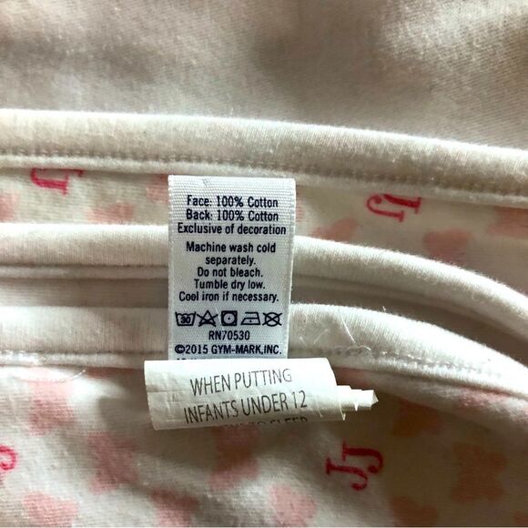 Janie & Jack Receiving Blanket Pink & White Butterfly JJ Butterfly Embroidered - Picture 5 of 5